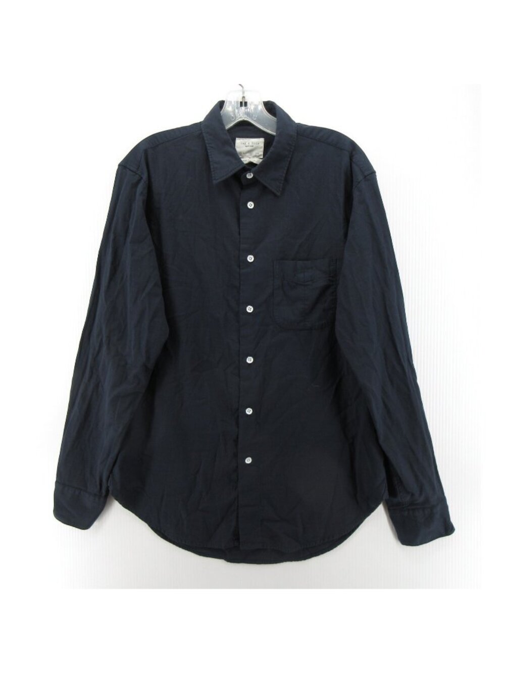 Rag & Bone Shirt Small Navy Fit 3 Button Up Minimalist Classic Woven